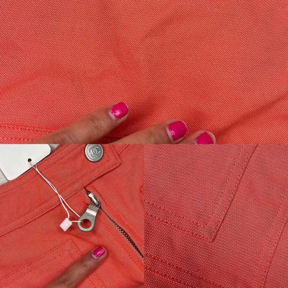 SS 2002 Chanel Identification orange peach utility cargo style pants 02S IT42